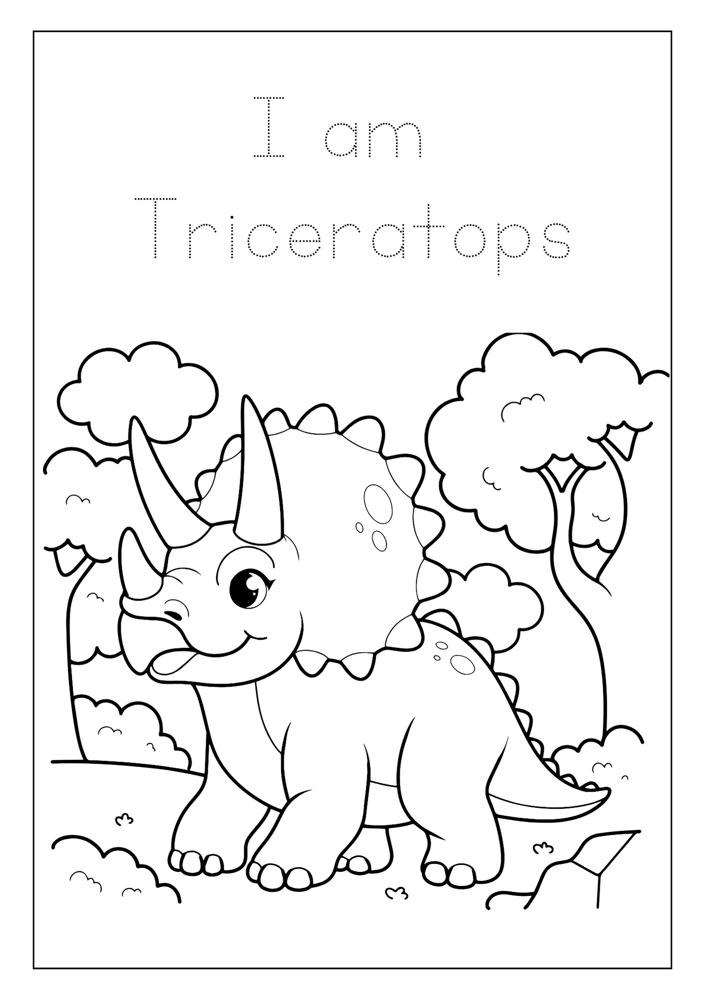 Printable Dinosaur Coloring Book: for Kids Ages 3-8, Prehistoric Dino Colouring for Boys & Girls