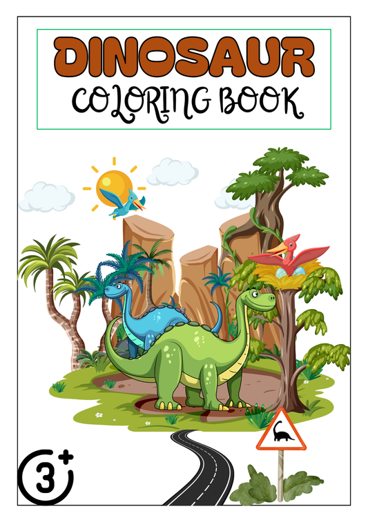 Printable Dinosaur Coloring Book: for Kids Ages 3-8, Prehistoric Dino Colouring for Boys & Girls