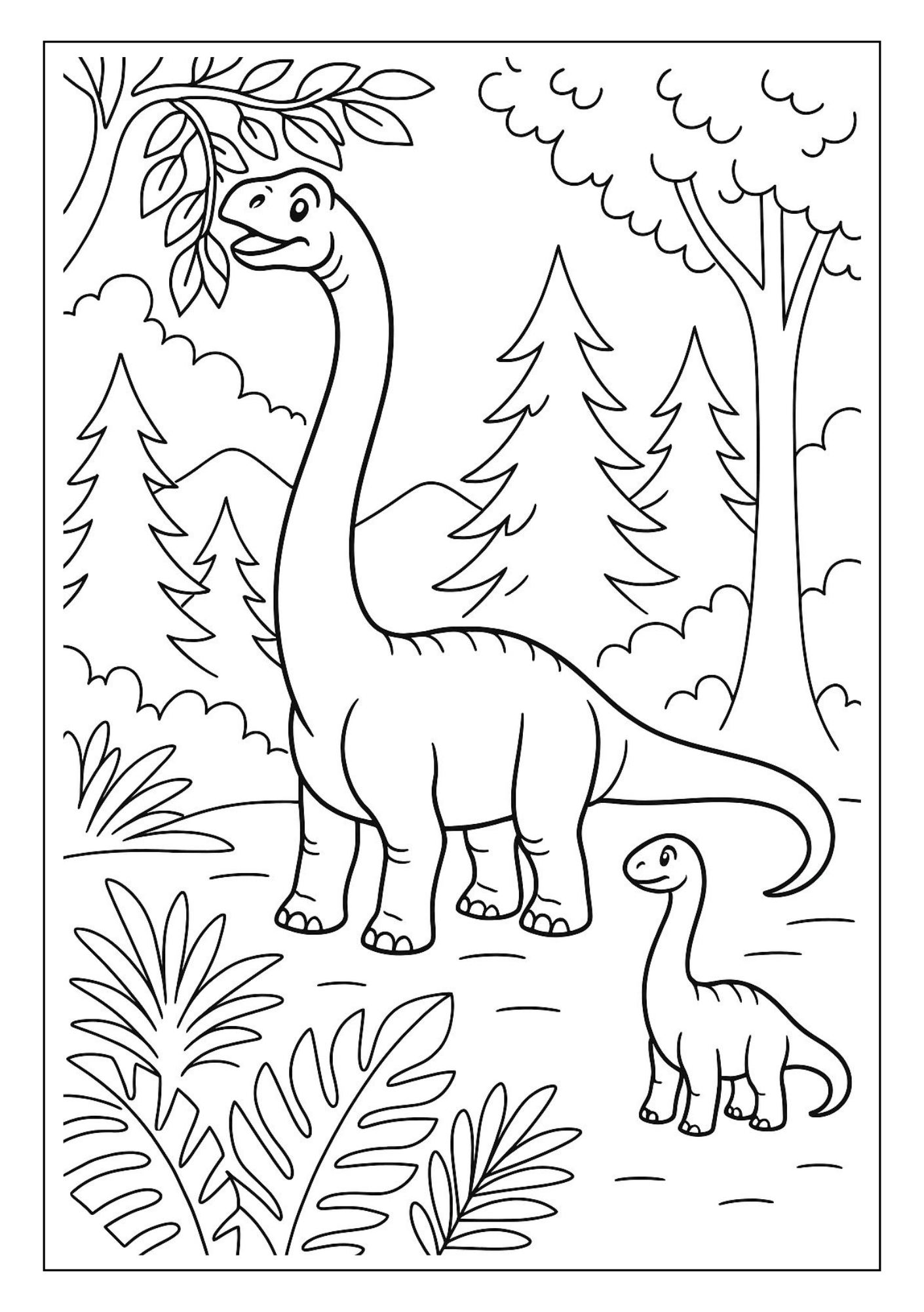 Printable Dinosaur Coloring Book: for Kids Ages 3-8, Prehistoric Dino Colouring for Boys & Girls