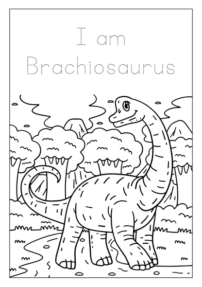 Printable Dinosaur Coloring Book: for Kids Ages 3-8, Prehistoric Dino Colouring for Boys & Girls
