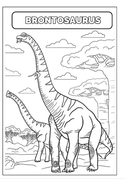 Printable Dinosaur Coloring Book: for Kids Ages 3-8, Prehistoric Dino Colouring for Boys & Girls